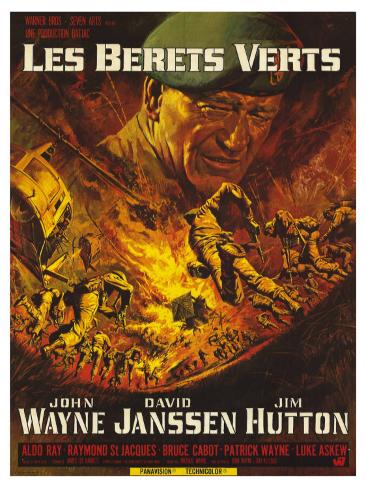 The green berets 1968 John Wayne cult movie poster print